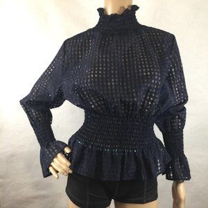 18 Centimeters Shirt Sheer Blouse Smocked Sleeve